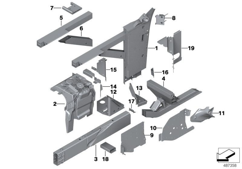 Wheelhouse/engine support