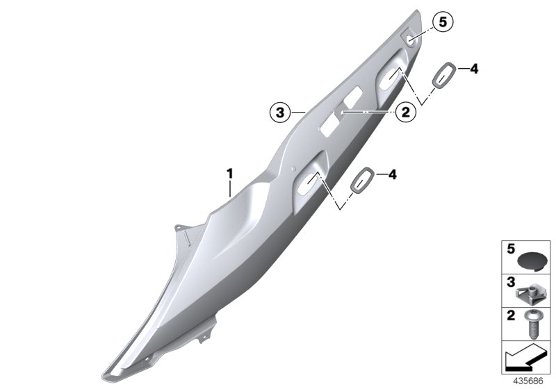 Rear side panel primed