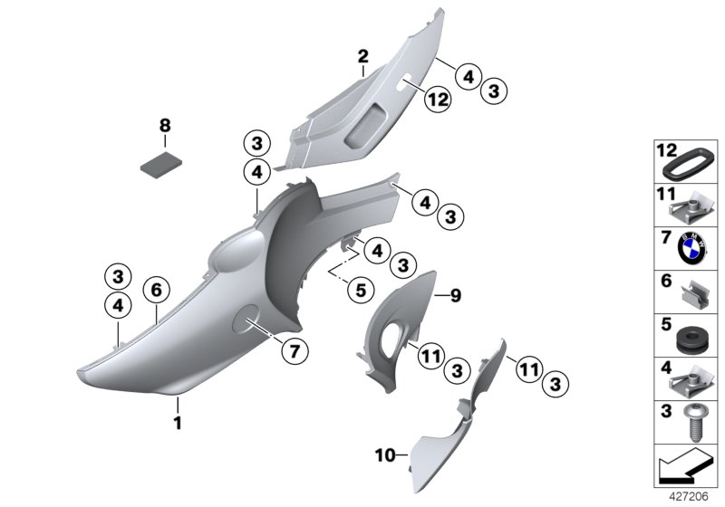 Fairing side section / attachment parts