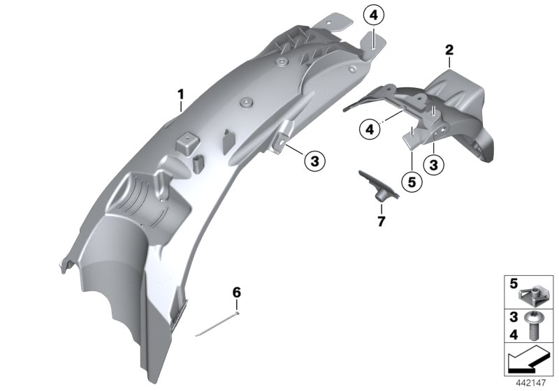Wheel cover, rear, number-plate carrier