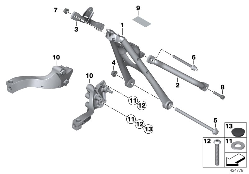 Frame front section/mounting parts