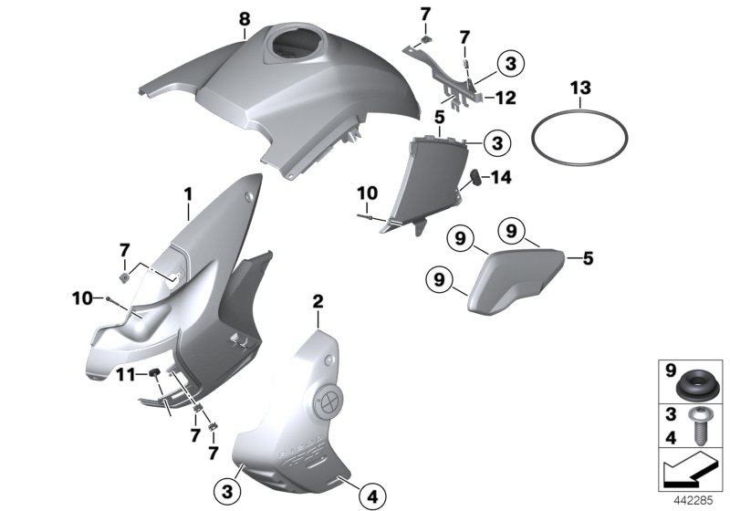 Trim panel parts - mounting parts