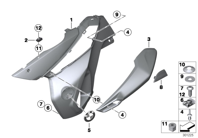 Fairing side section, front