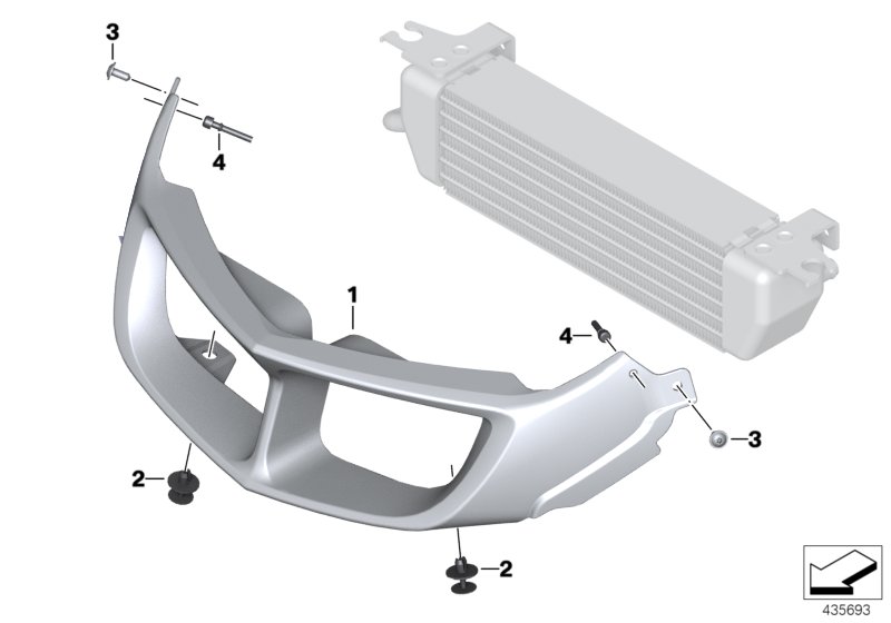 Air duct, oil cooler