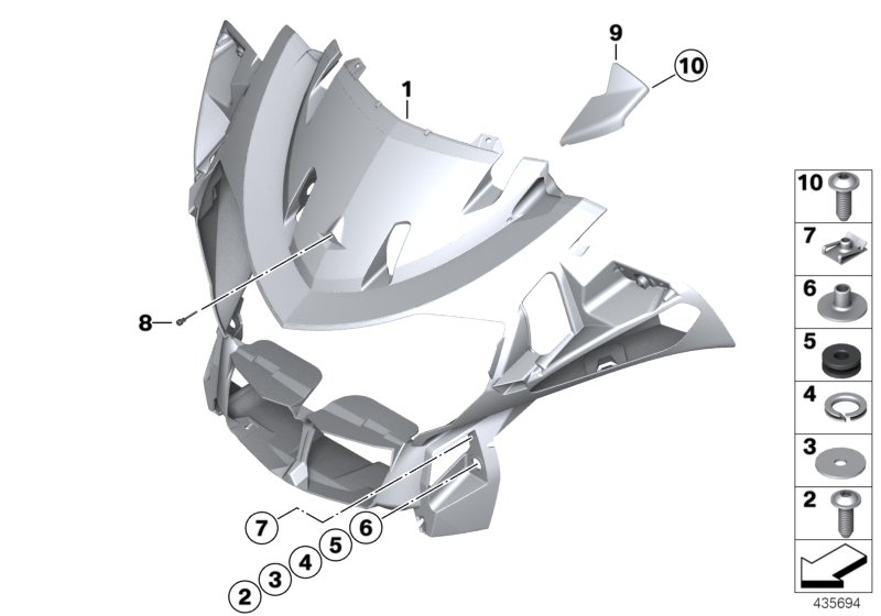 Trim panel, upper part