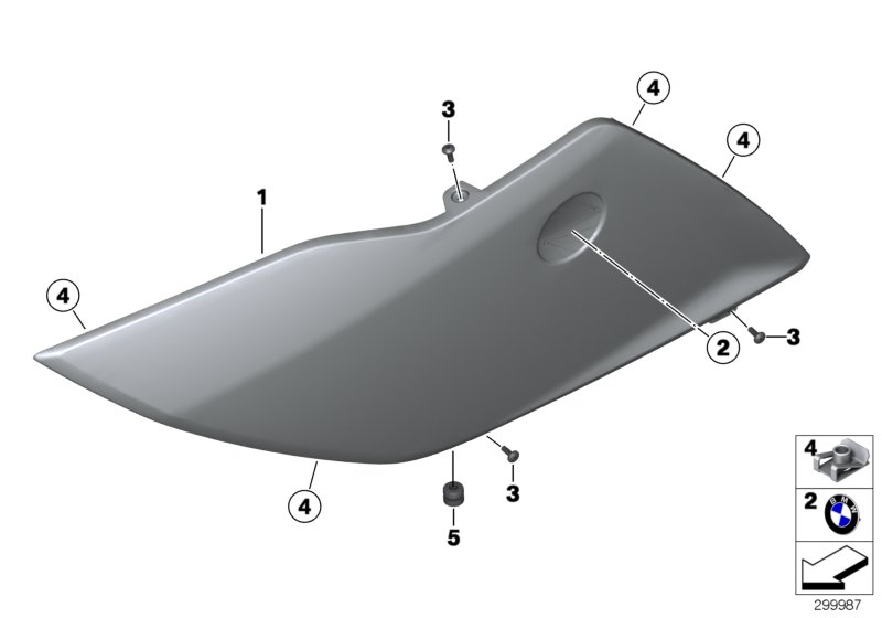Fairing side section, front