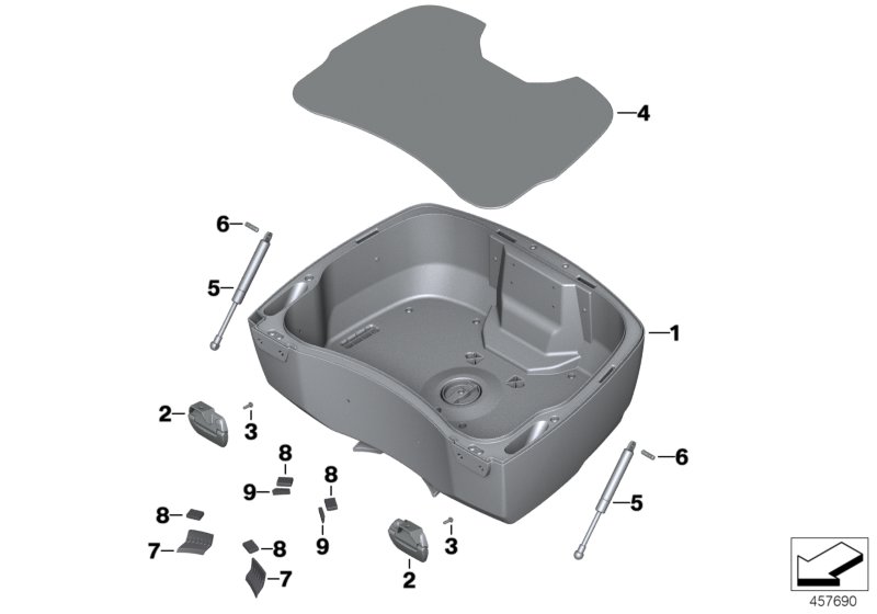 Topcase bottom section
