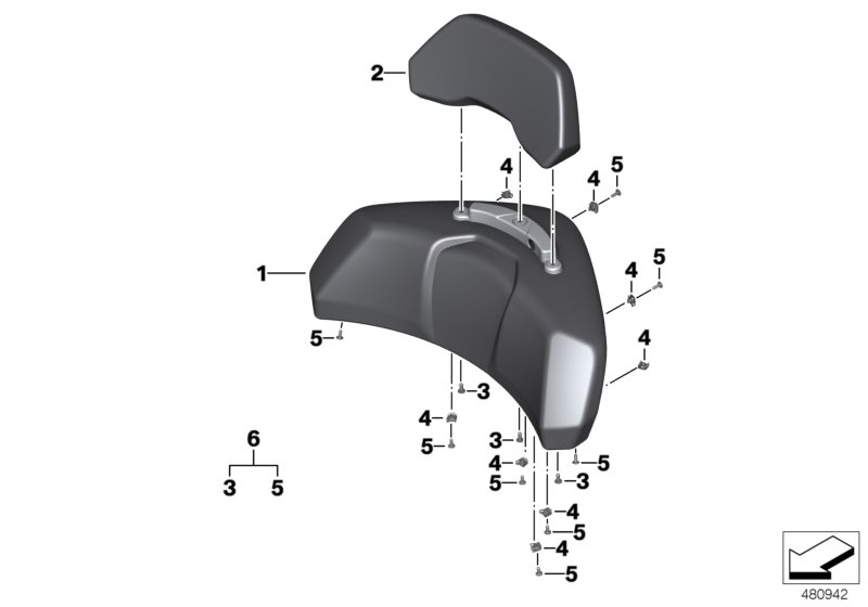 Backrest pad with backrest