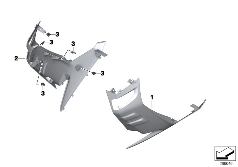 Fairing side panel, front