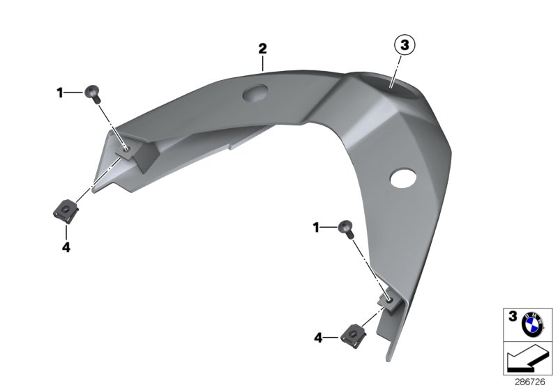 Rear trim panel, middle