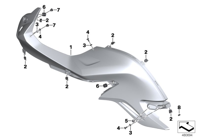 Fairing side section, top