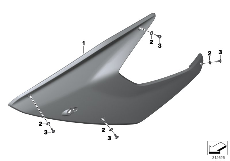 Fairing side section, front