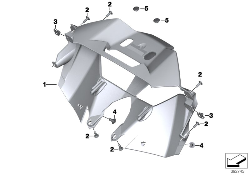 Rear trim panel, middle