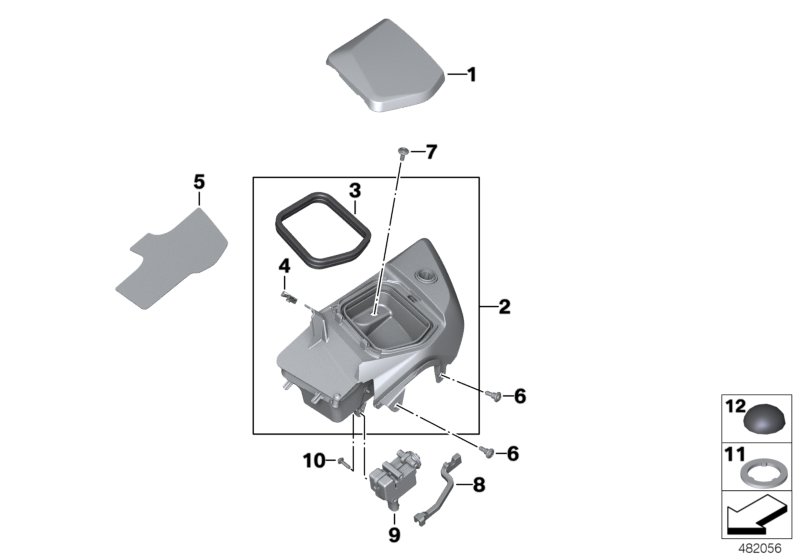Storage compartment, left