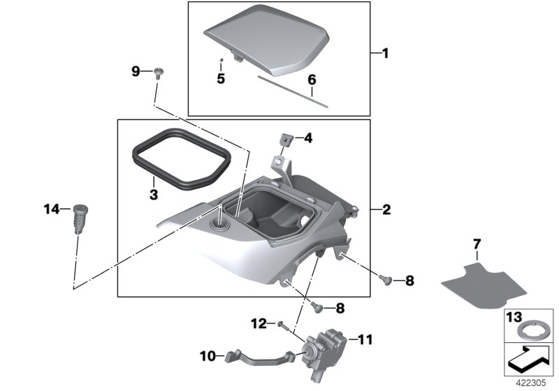 Storage compartment, right