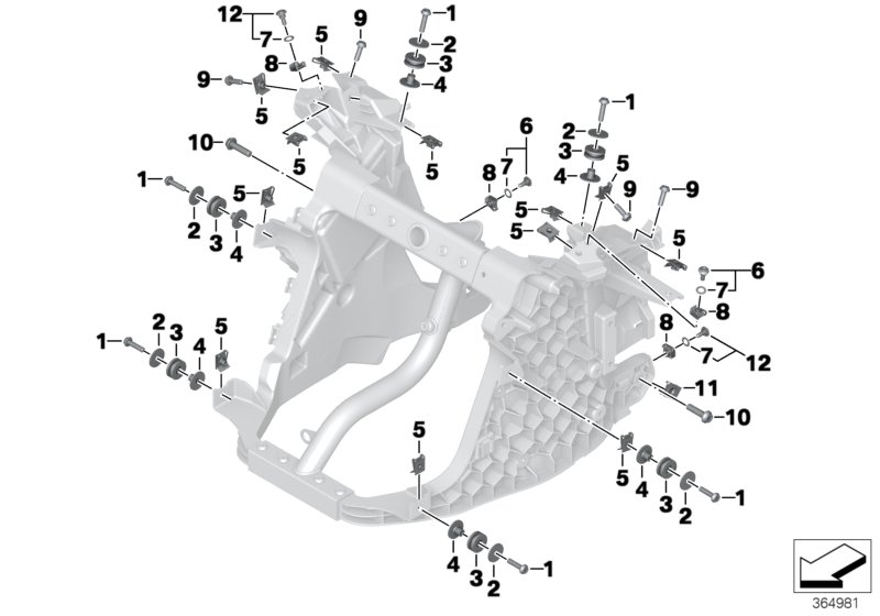 Front support, left / right