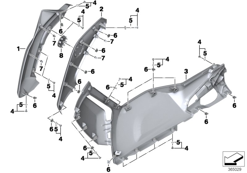 Fairing side section, front