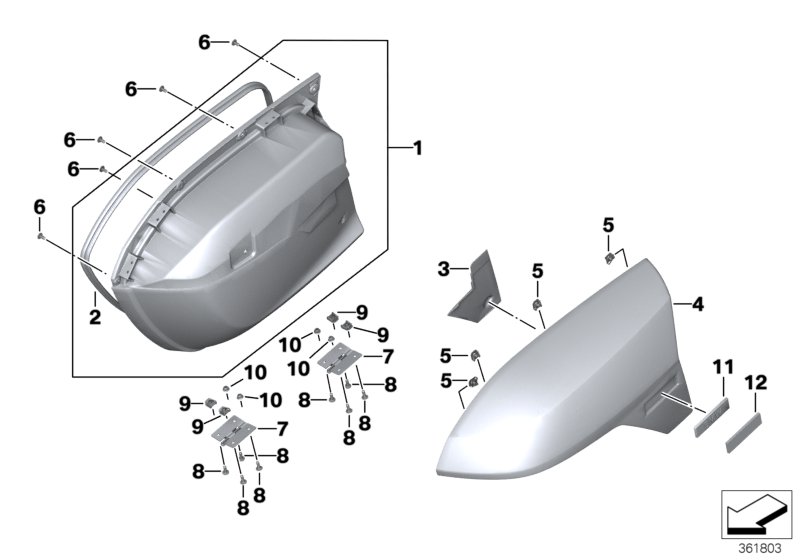 Case lid at lower part of case