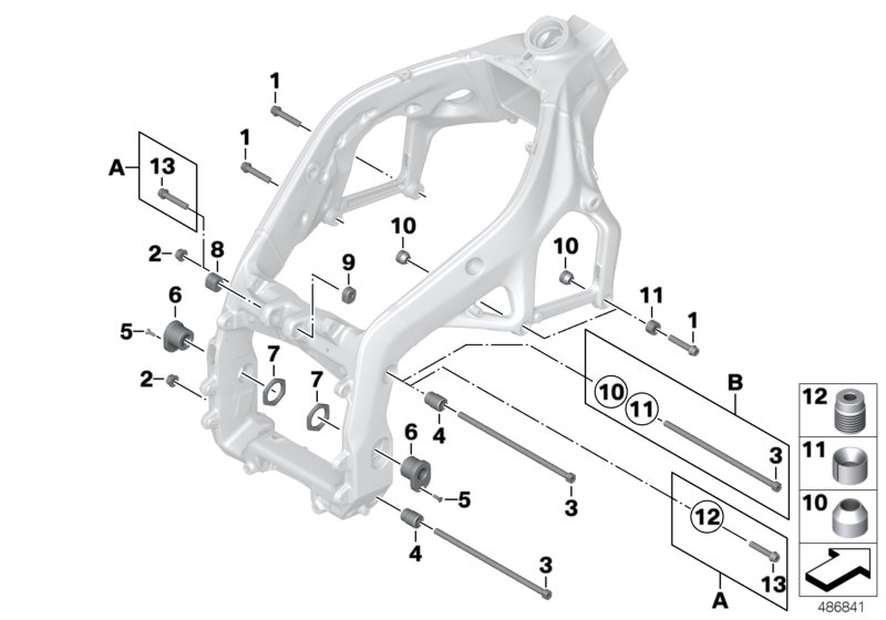 Engine-suspension swinging-fork pivot