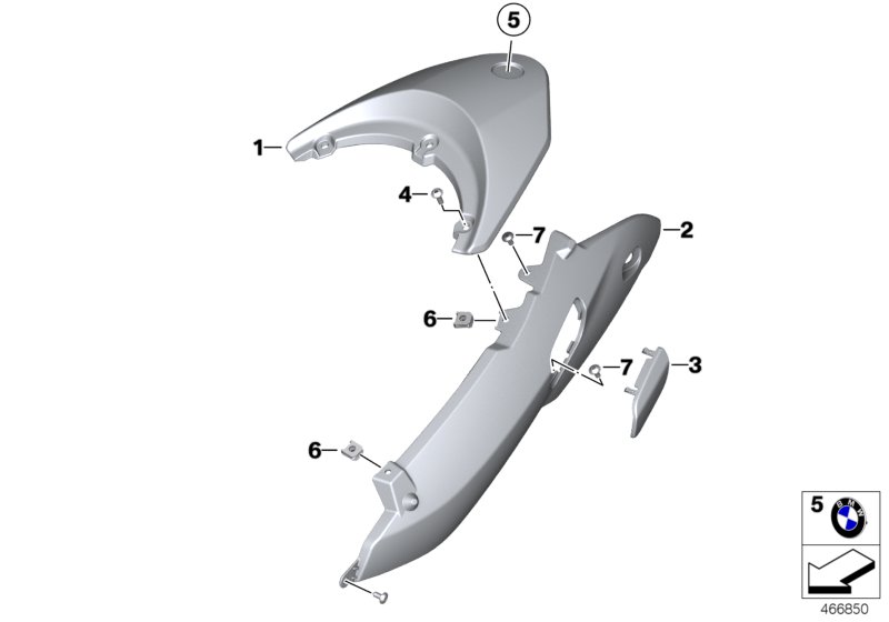 Rear trim panel primed
