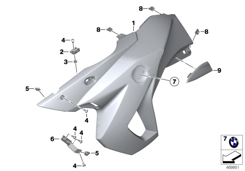 Fairing side section, front