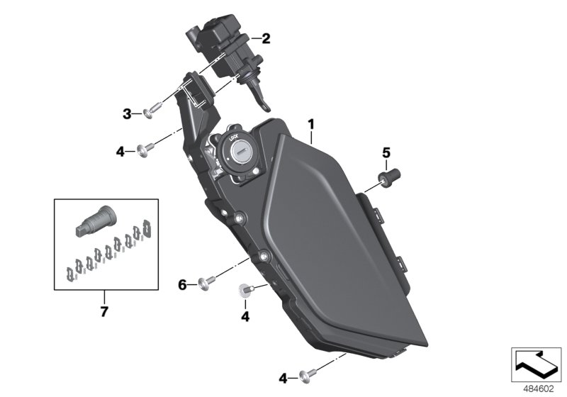 Storage compartment, left