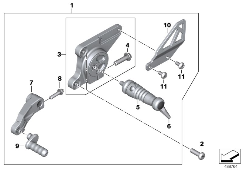 Footrest system, left