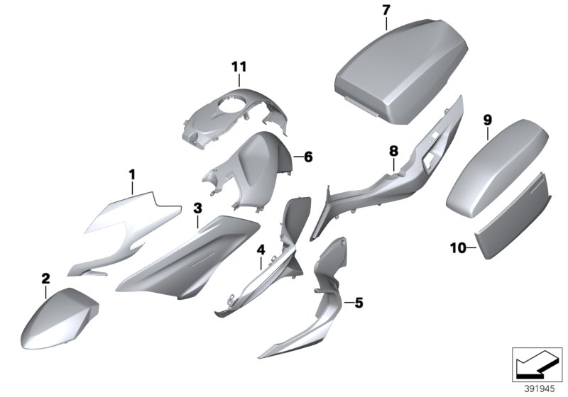Painted parts U753 alpin-weiss/nacht-sw.