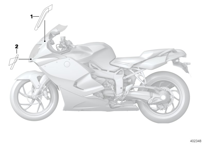 Label, fairing top section