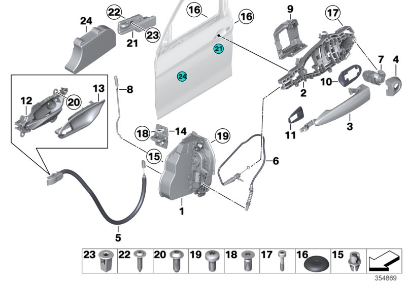 Locking system, door, front