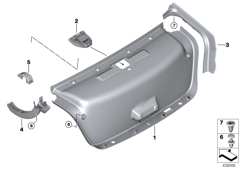 Trim panel, trunk lid