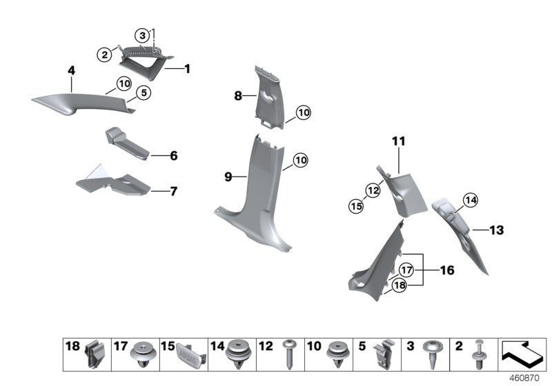 Trim panel A- / B- / C- / D-Column