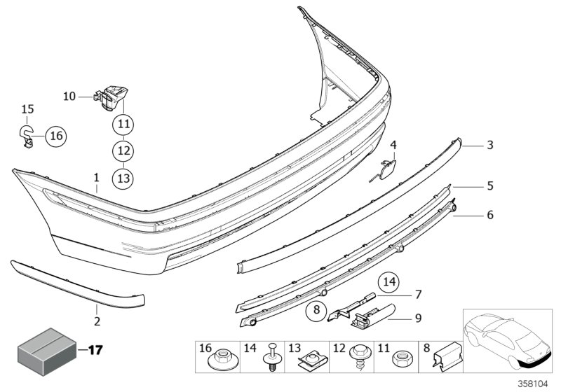 M trim panel, rear