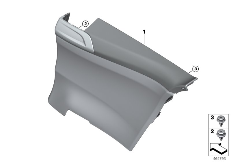 Lateral trim panel rear