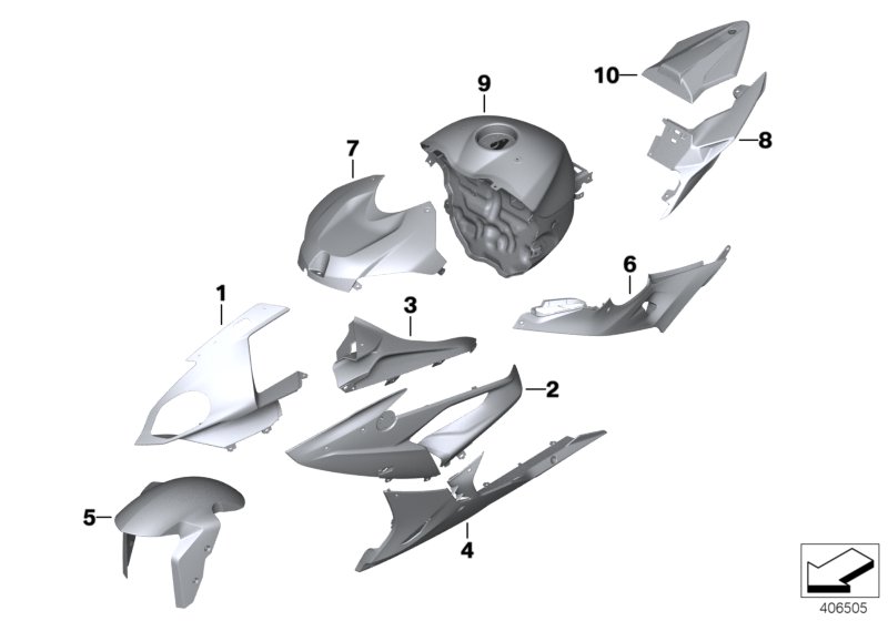 Painted parts WN1P granite-grey/black