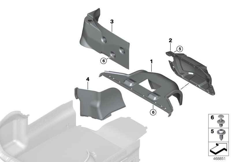 Trim panel, trunk partition