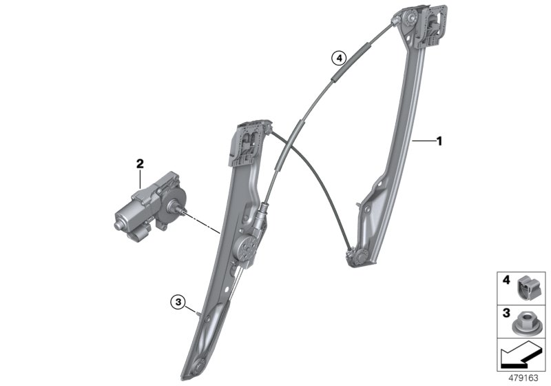 Door window lifting mechanism front