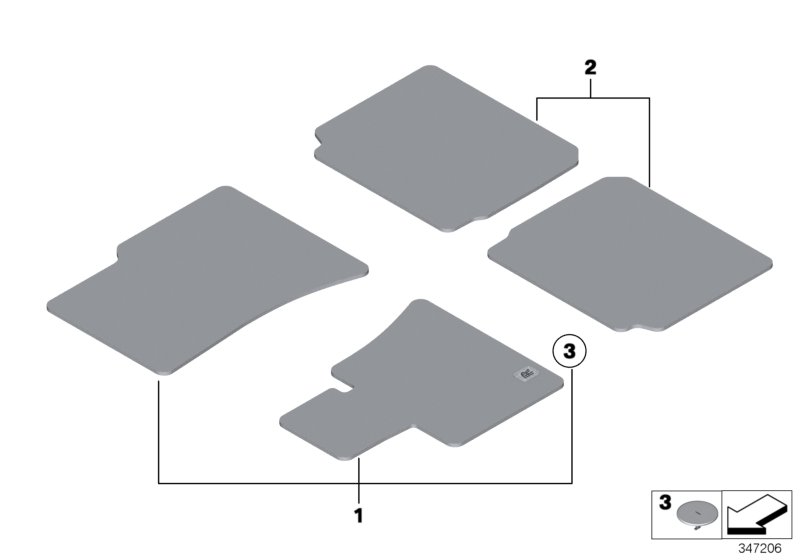 Set floor mats, lamb skin