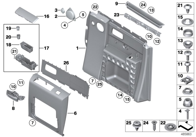 Door trim panel, rear / up to 01/2009