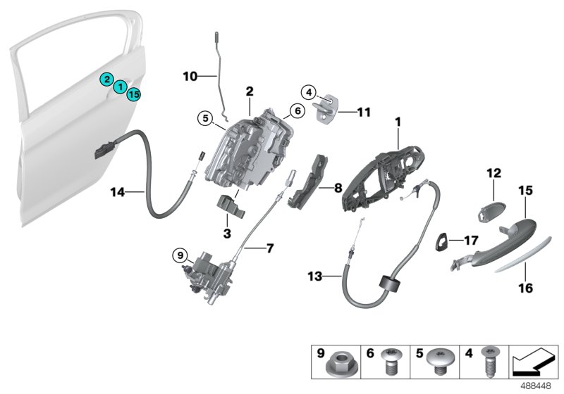 Locking system, door, rear