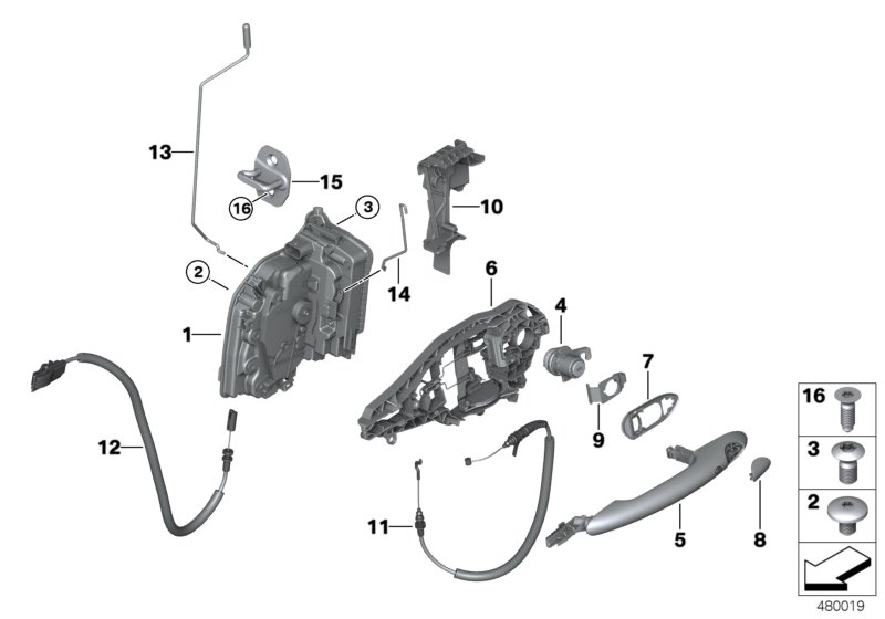 Locking system, door, front