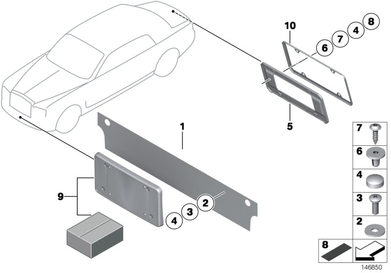 Trim panel, trim elements, front