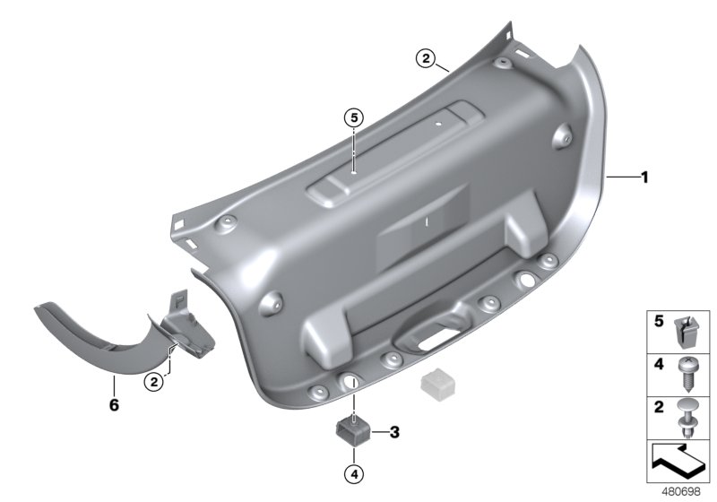Trim panel, trunk lid