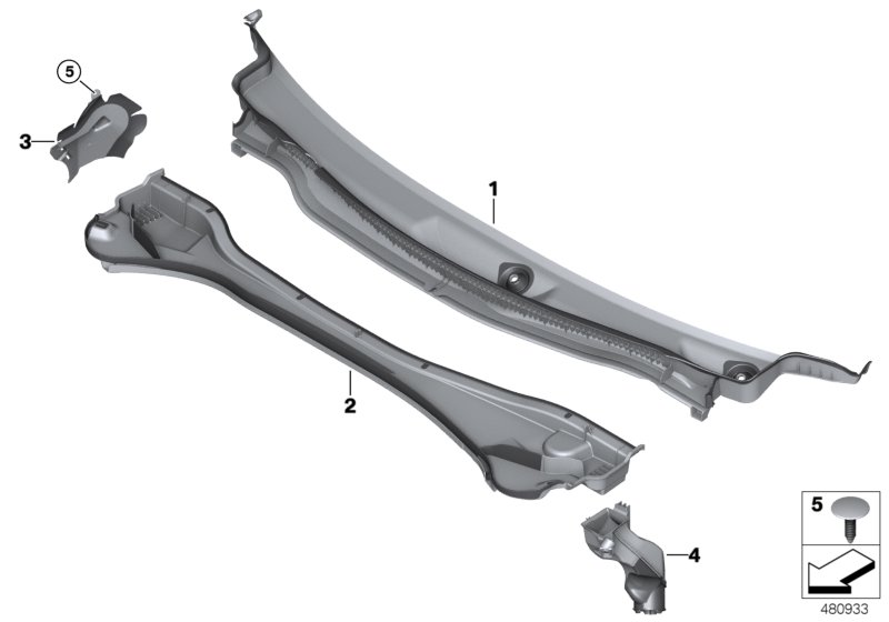 Trim panel, cowl panel, exterior