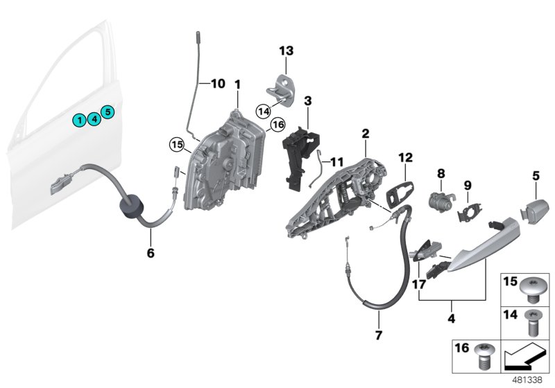 Locking system, door, front
