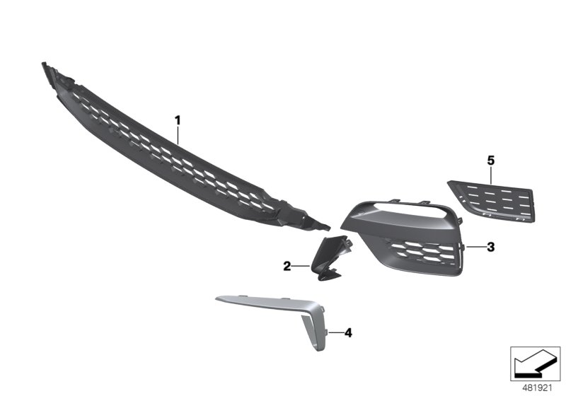 M trim panel, trim elements, front