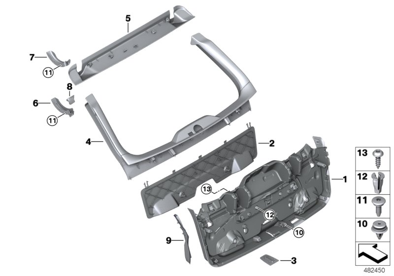 Trim panel, trunk lid