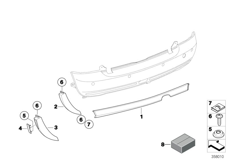 Trim panel, trim elements, rear