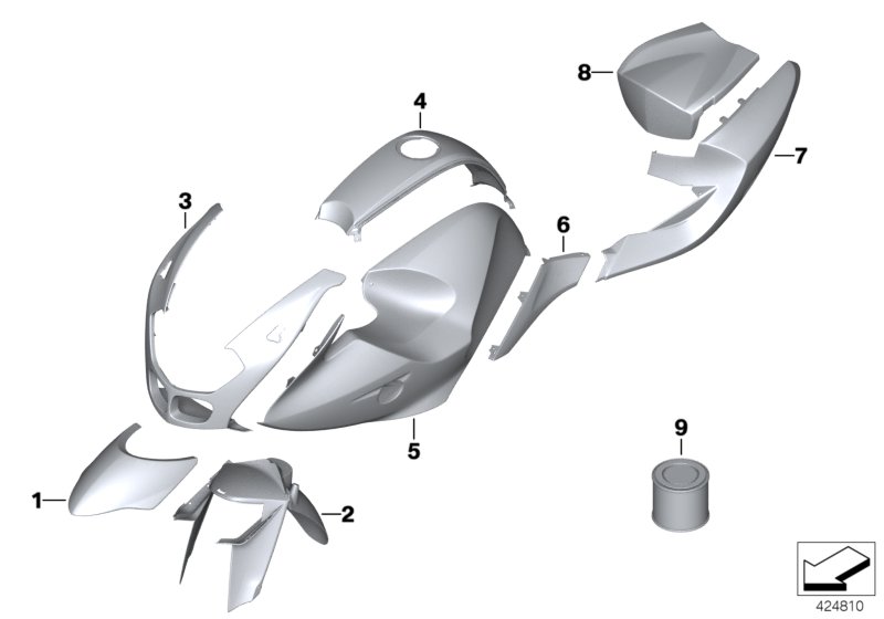 Painted parts WN03 light yellow-met.