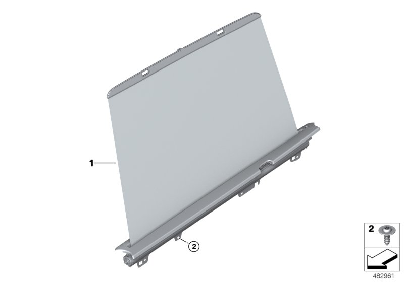 Roller sun visor, rear door